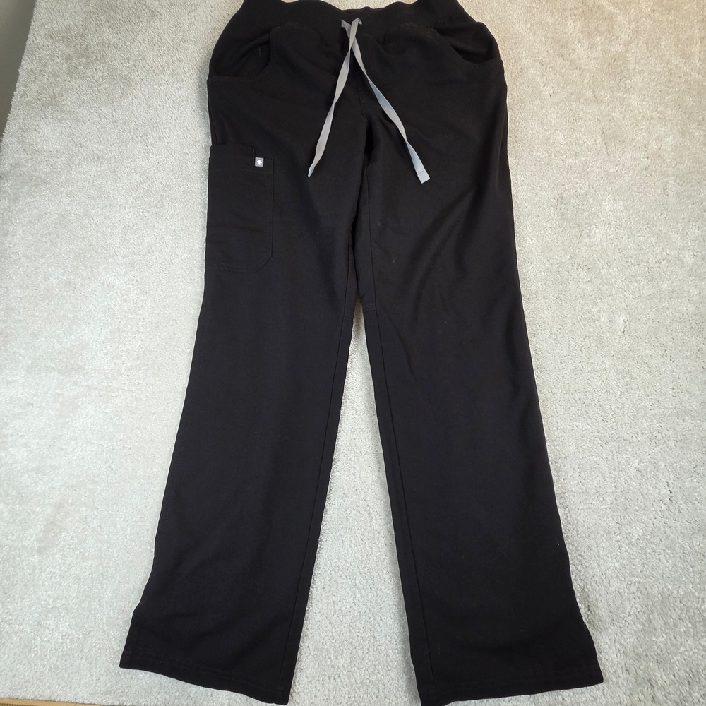 Figs Kade Scrub Pants Womens Small Black Straight Leg Cargo